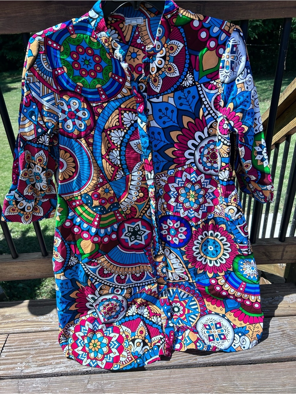 Zuri Mandala abstract colorful dress large